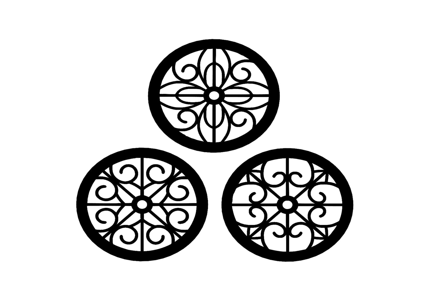 Rustic Metal Wall Decor – Modern Circle Design (Set of 3)
