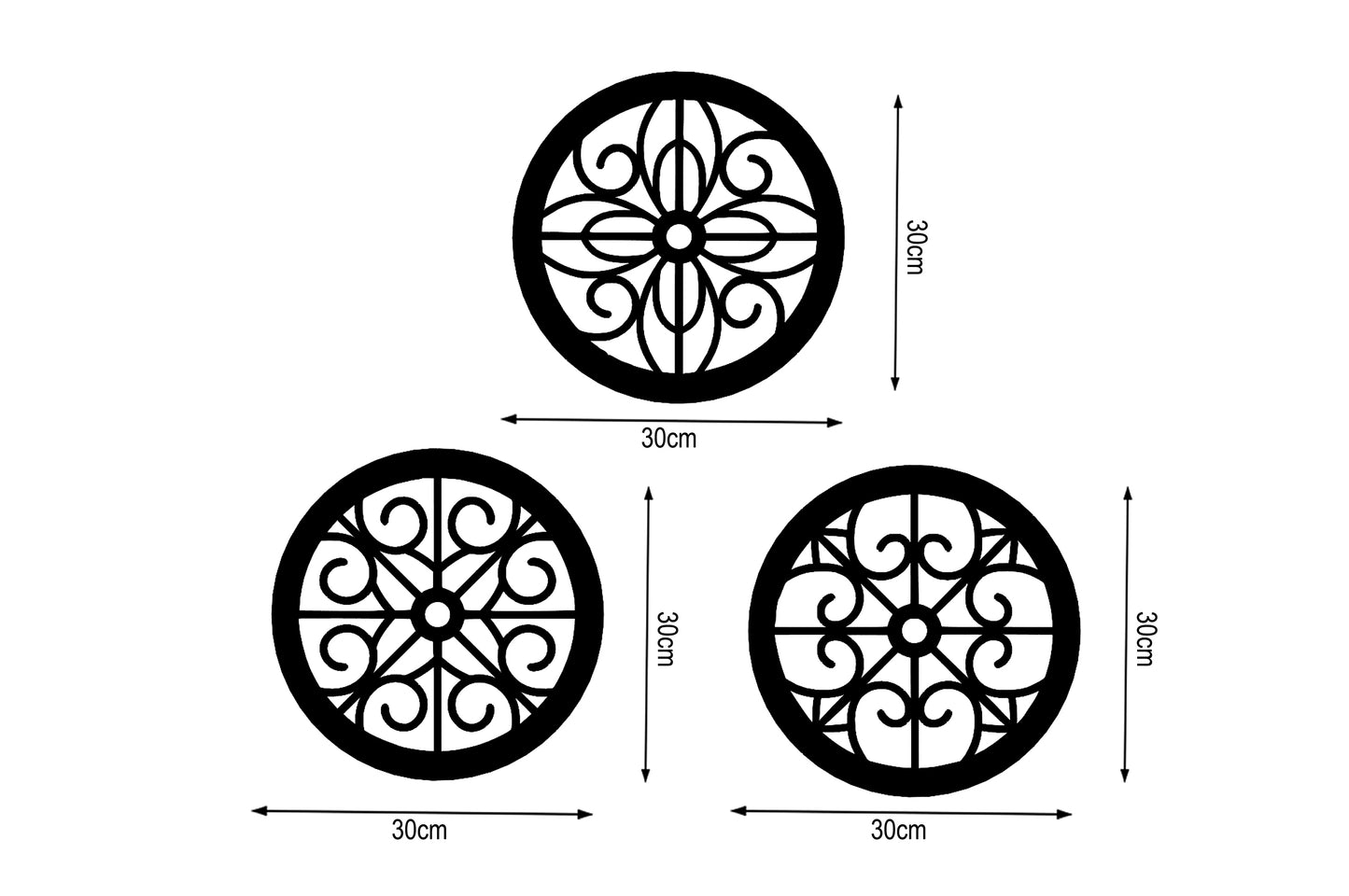 Rustic Metal Wall Decor – Modern Circle Design (Set of 3)