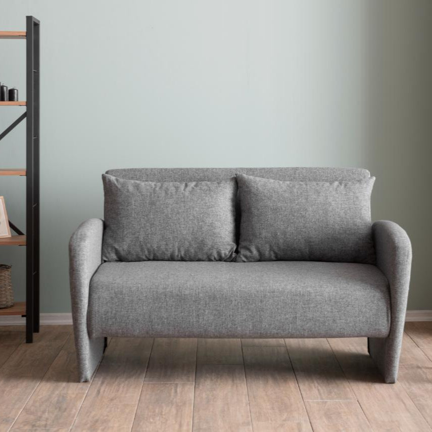 HIRO | Compact 2-Seater Sofa Bed for Small Spaces – Metal Frame, Adjustable Backrest, Converts to 180x120 cm Guest Bed