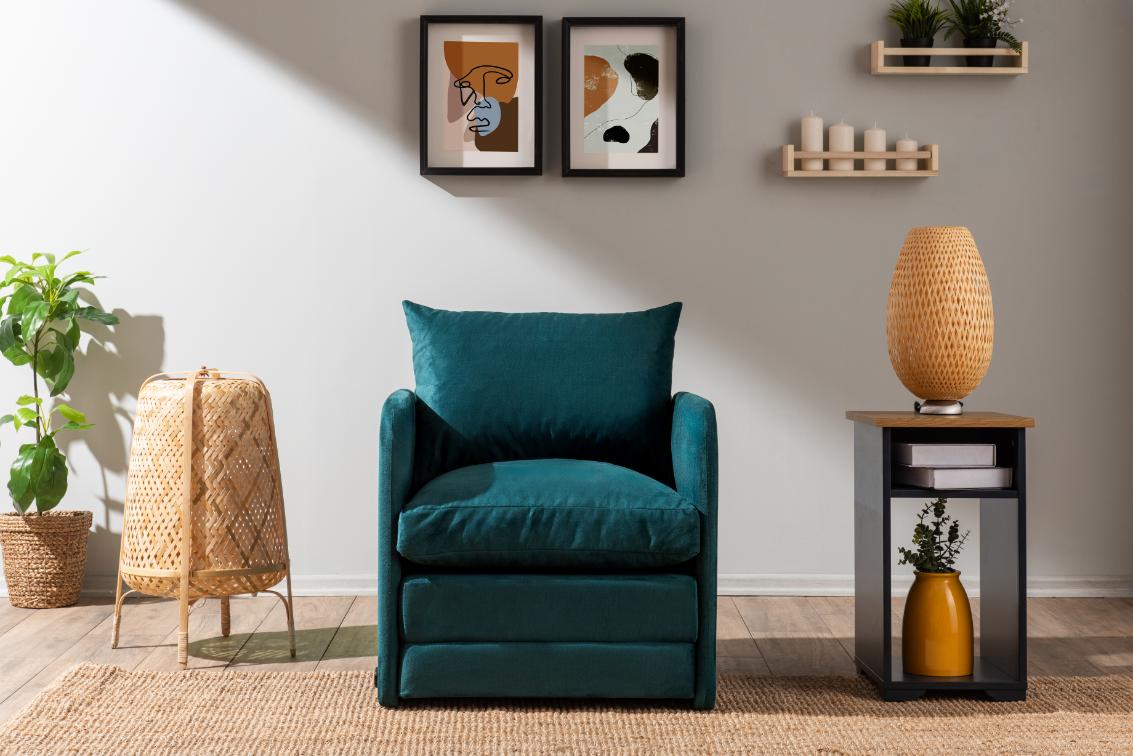 SAGA | Foldable Single Seat Sofa Bed – Sturdy Metal Frame, Textile Upholstery | Space-Saving Design