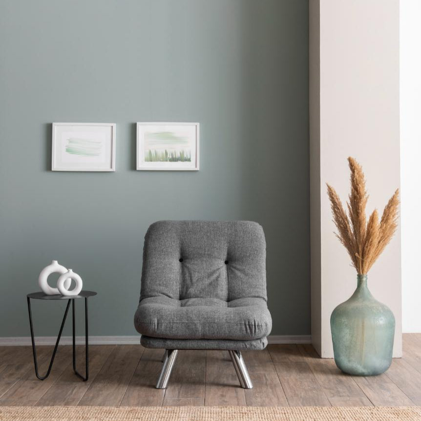 MISA | Linen Sofa Bed with Metal Frame & Adjustable Backrest – 110x70 cm Bed Size