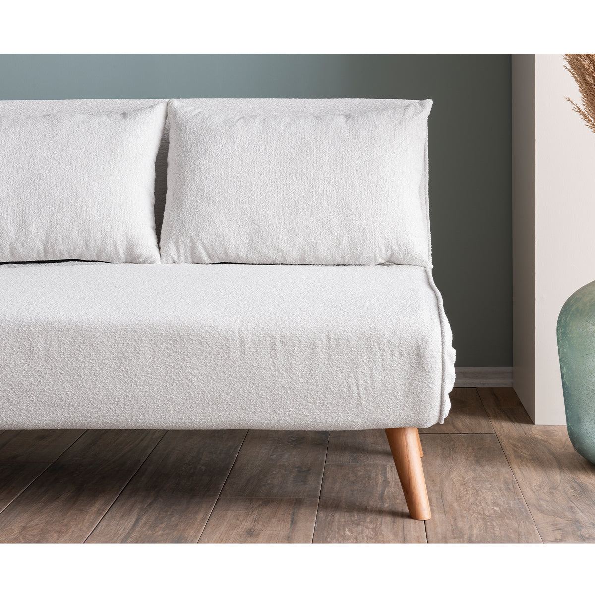 Modern Folding 2-Seat Sofa Bed – Adjustable Backrest, Durable Metal Frame