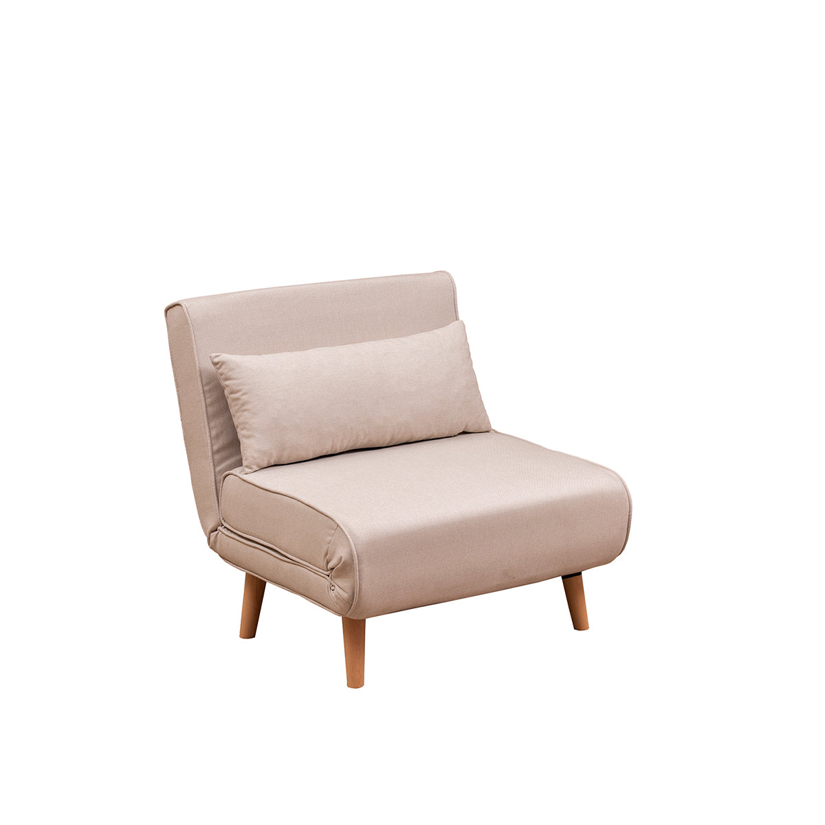 Space-Saving 1-Seater Sofa Bed – Durable Metal Frame, Adjustable Recliner, Soft Back Cushions