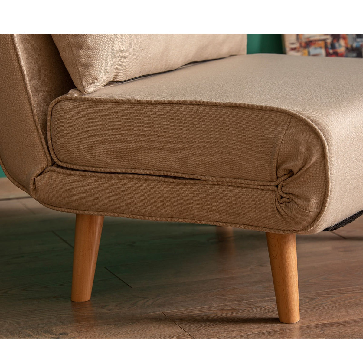 Space-Saving 1-Seater Sofa Bed – Durable Metal Frame, Adjustable Recliner, Soft Back Cushions
