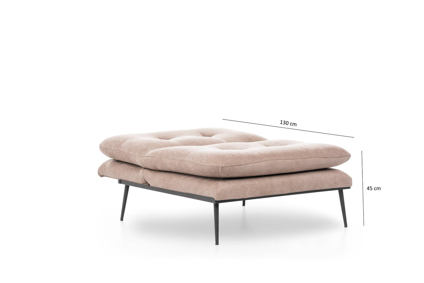 MARTIN | Single Linen Sofa Bed with Metal Frame & 14-Level Adjustable Backrest – 130x90 cm Bed Size
