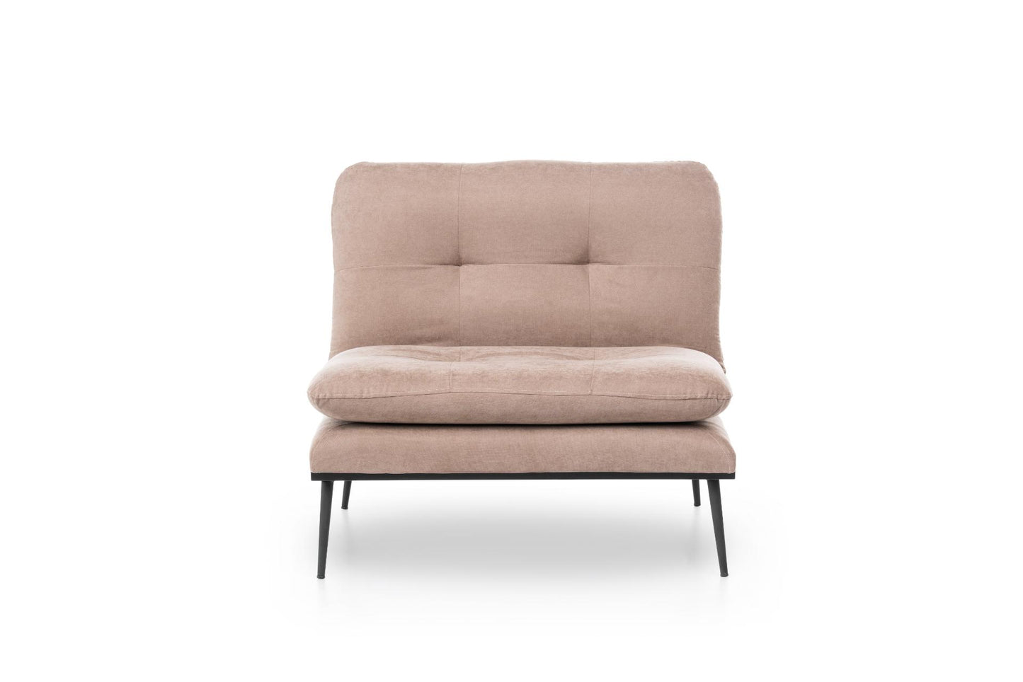 MARTIN | Single Linen Sofa Bed with Metal Frame & 14-Level Adjustable Backrest – 130x90 cm Bed Size