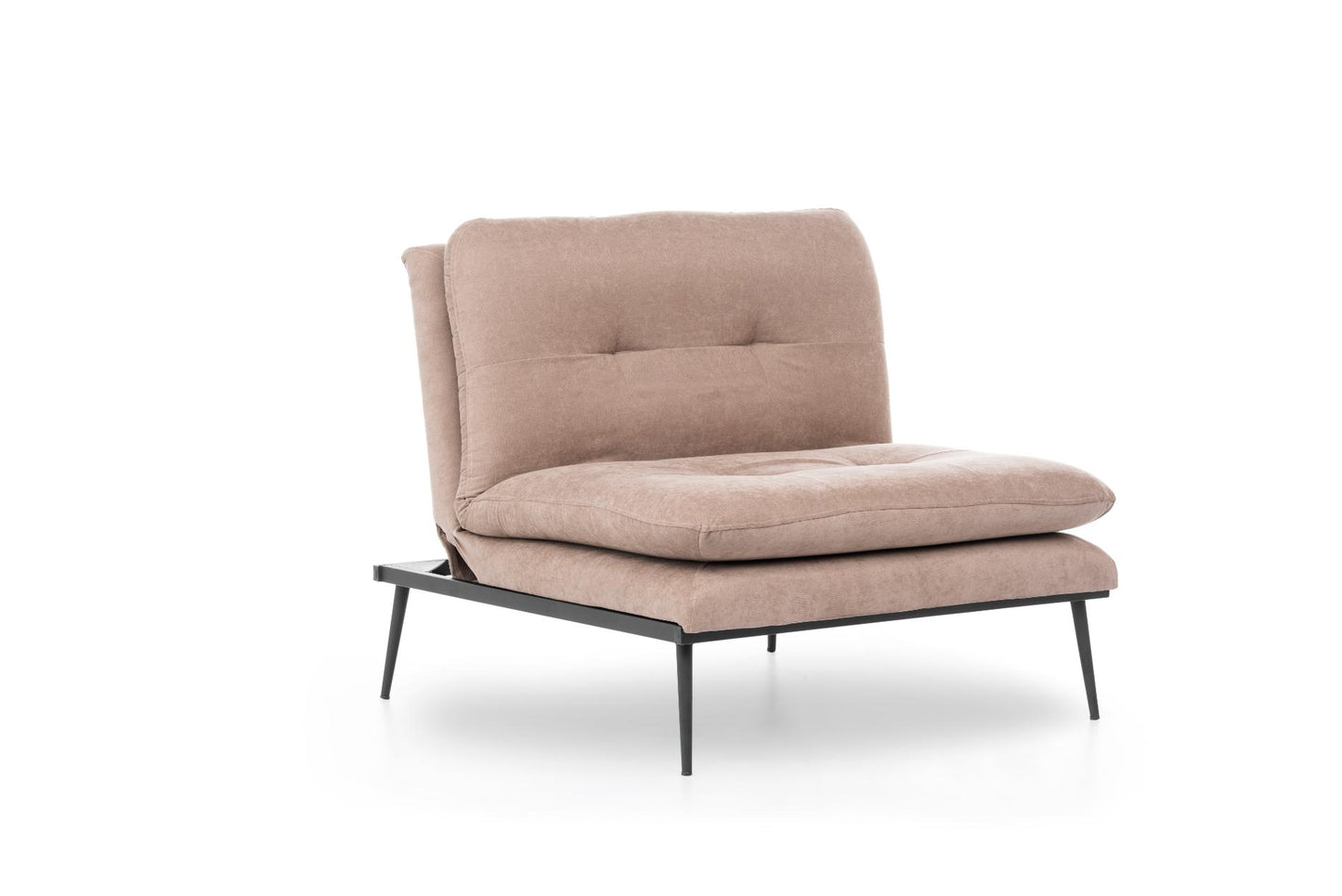 MARTIN | Single Linen Sofa Bed with Metal Frame & 14-Level Adjustable Backrest – 130x90 cm Bed Size