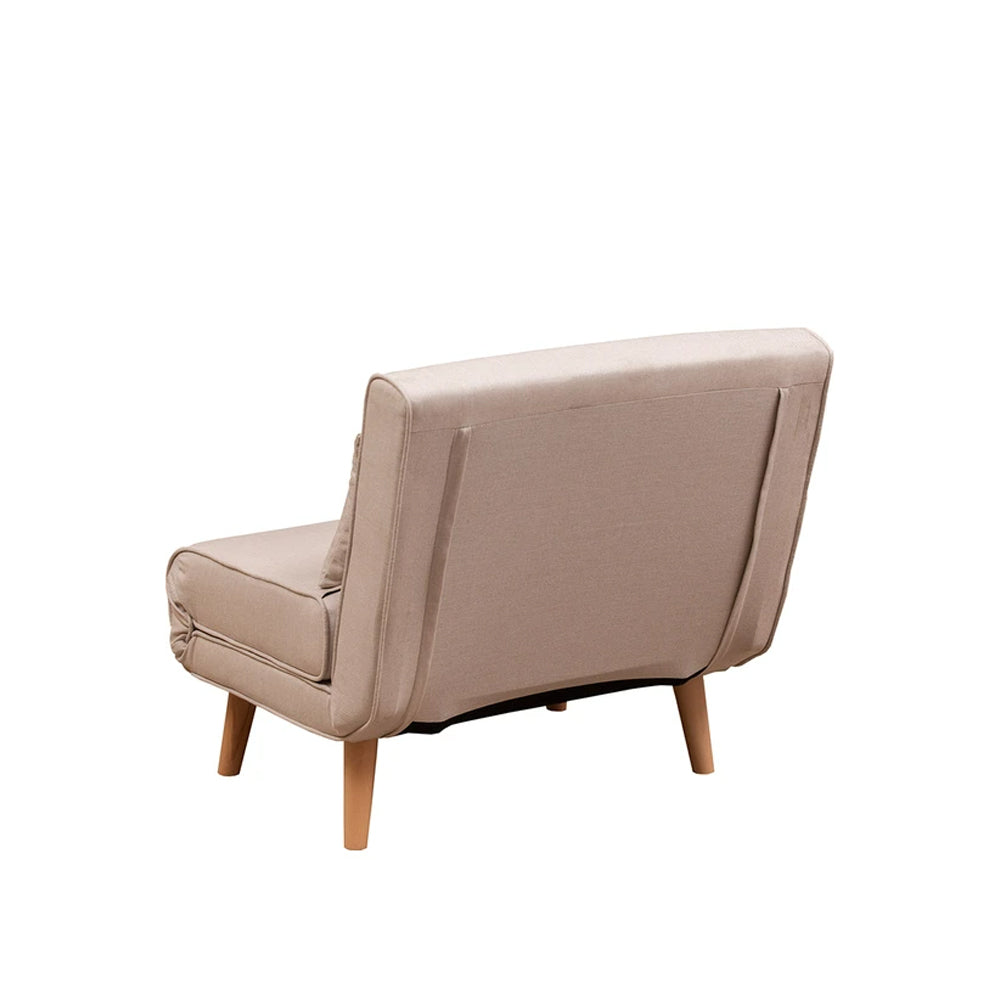 Space-Saving 1-Seater Sofa Bed – Durable Metal Frame, Adjustable Recliner, Soft Back Cushions