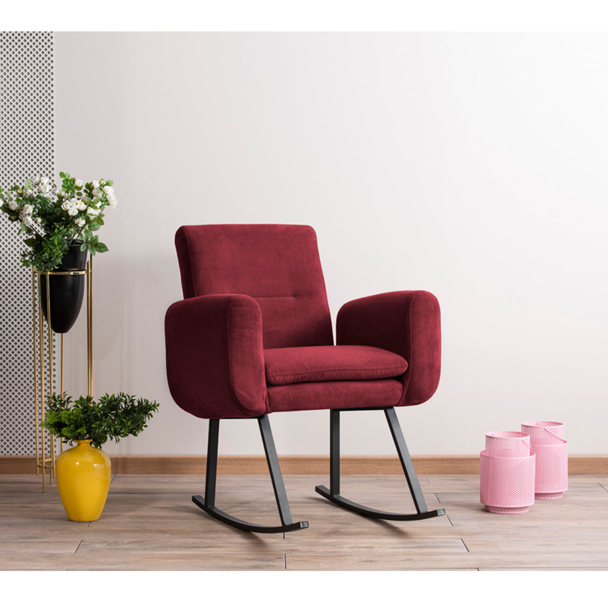 KONO | Ergonomic Metal Rocking Chair – Adjustable Backrest, High-Density Foam | 99 cm Height