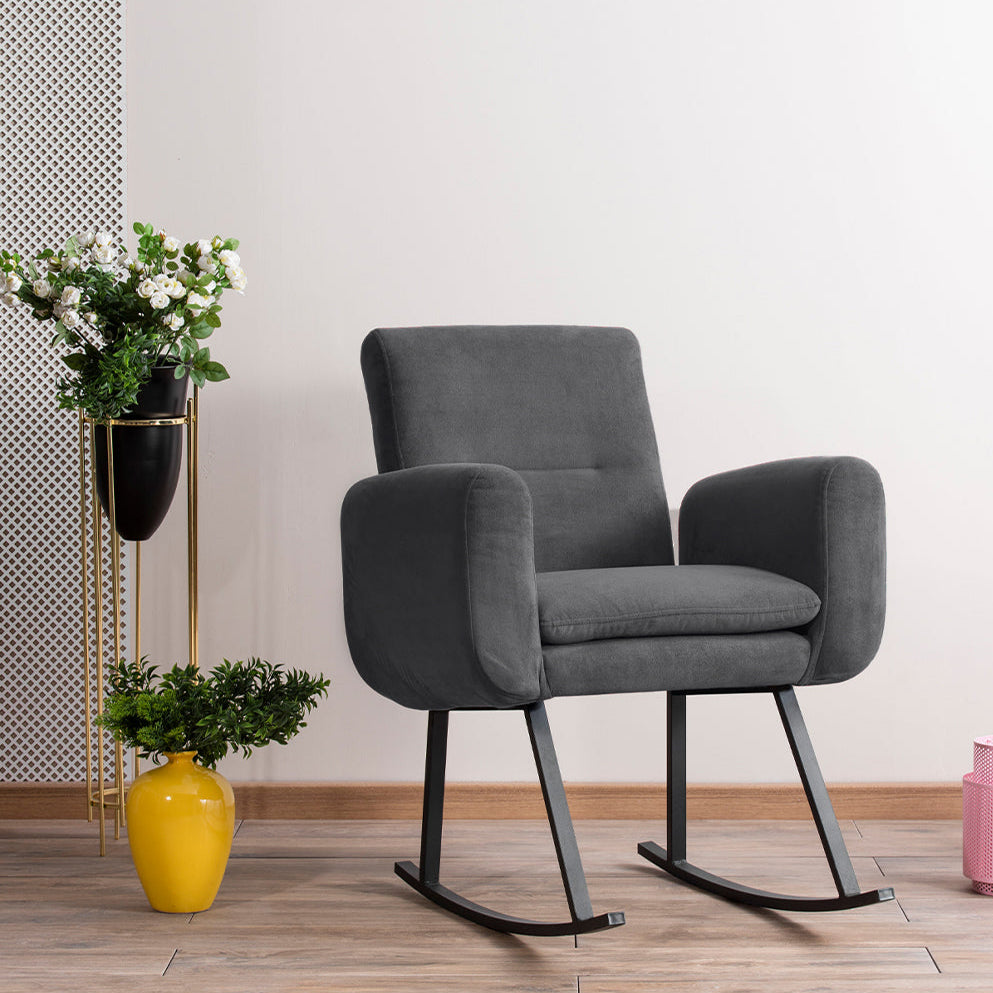 KONO | Ergonomic Metal Rocking Chair – Adjustable Backrest, High-Density Foam | 99 cm Height