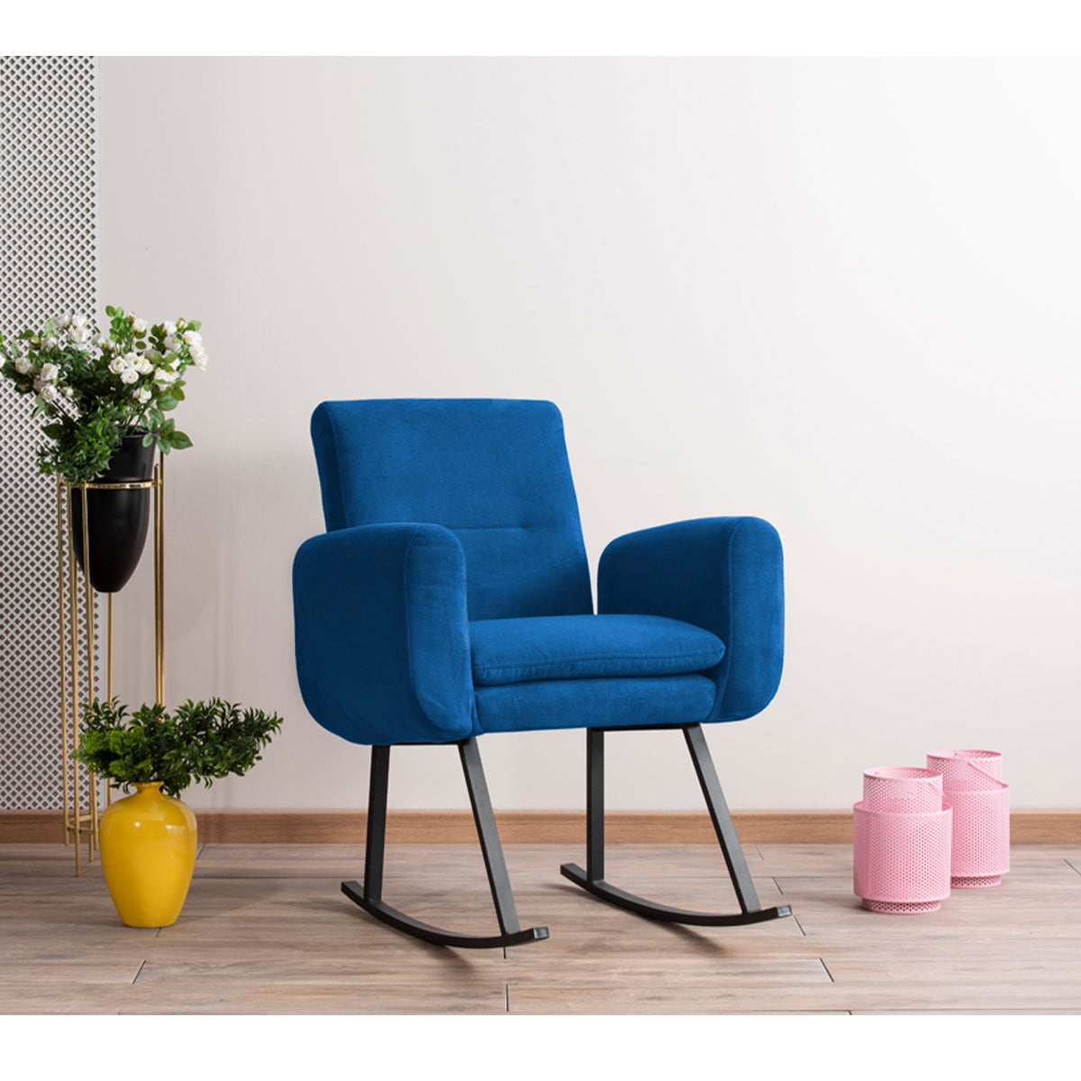 KONO | Ergonomic Metal Rocking Chair – Adjustable Backrest, High-Density Foam | 99 cm Height