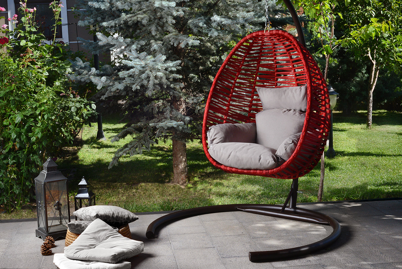 Findik | Garden Single Swing Chair – Hanging Chair with Metal Frame