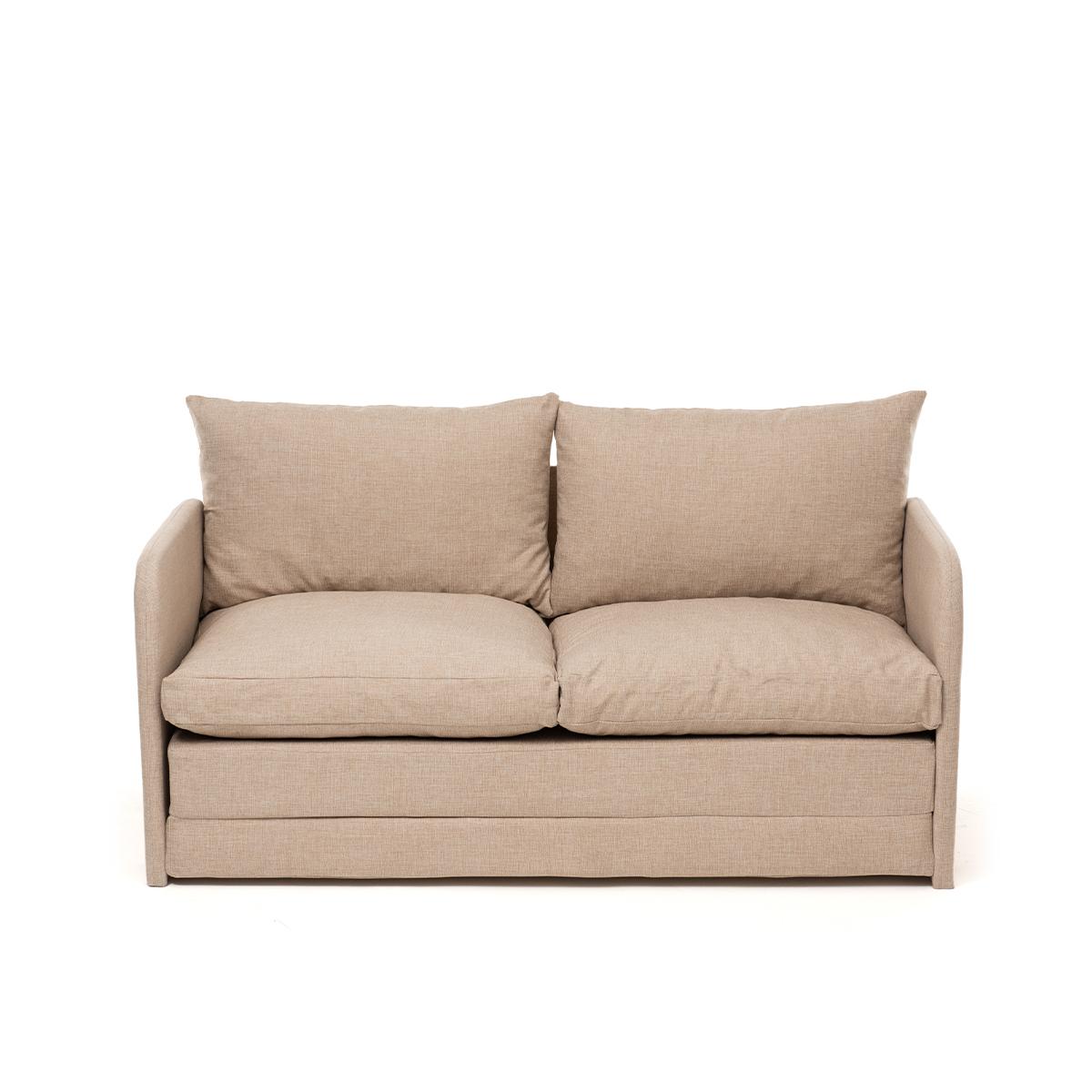 SAGA | Modern 2-Seat Sofa Bed with Metal Frame & Polyester Fabric – 200x120 cm Sleeper