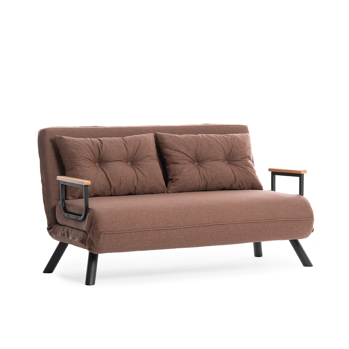 Sando 2-Seater Foldable Sofa Bed – Rebonded Foam, 14-Level Recline, Polyester Fabric