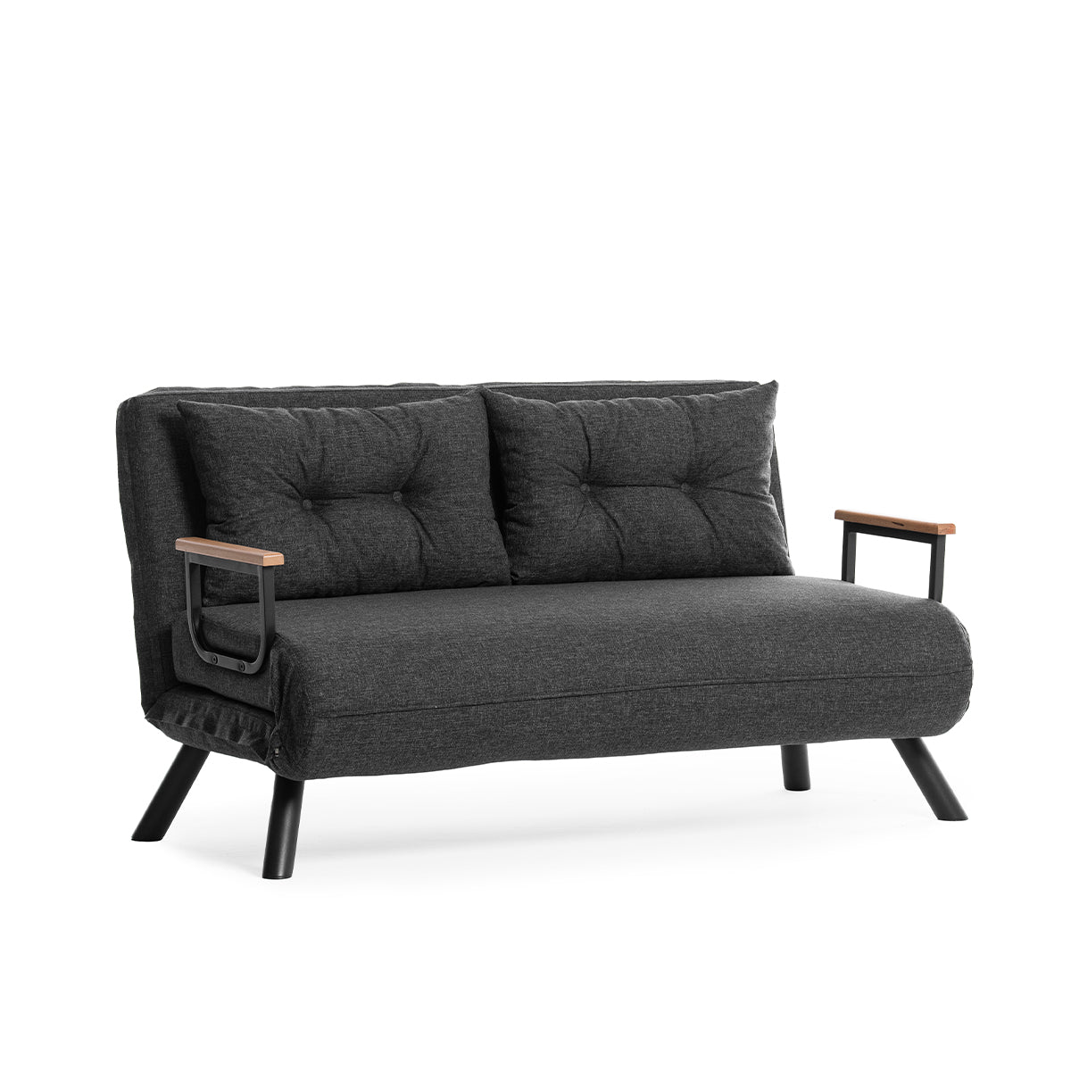 Sando 2-Seater Foldable Sofa Bed – Rebonded Foam, 14-Level Recline, Polyester Fabric