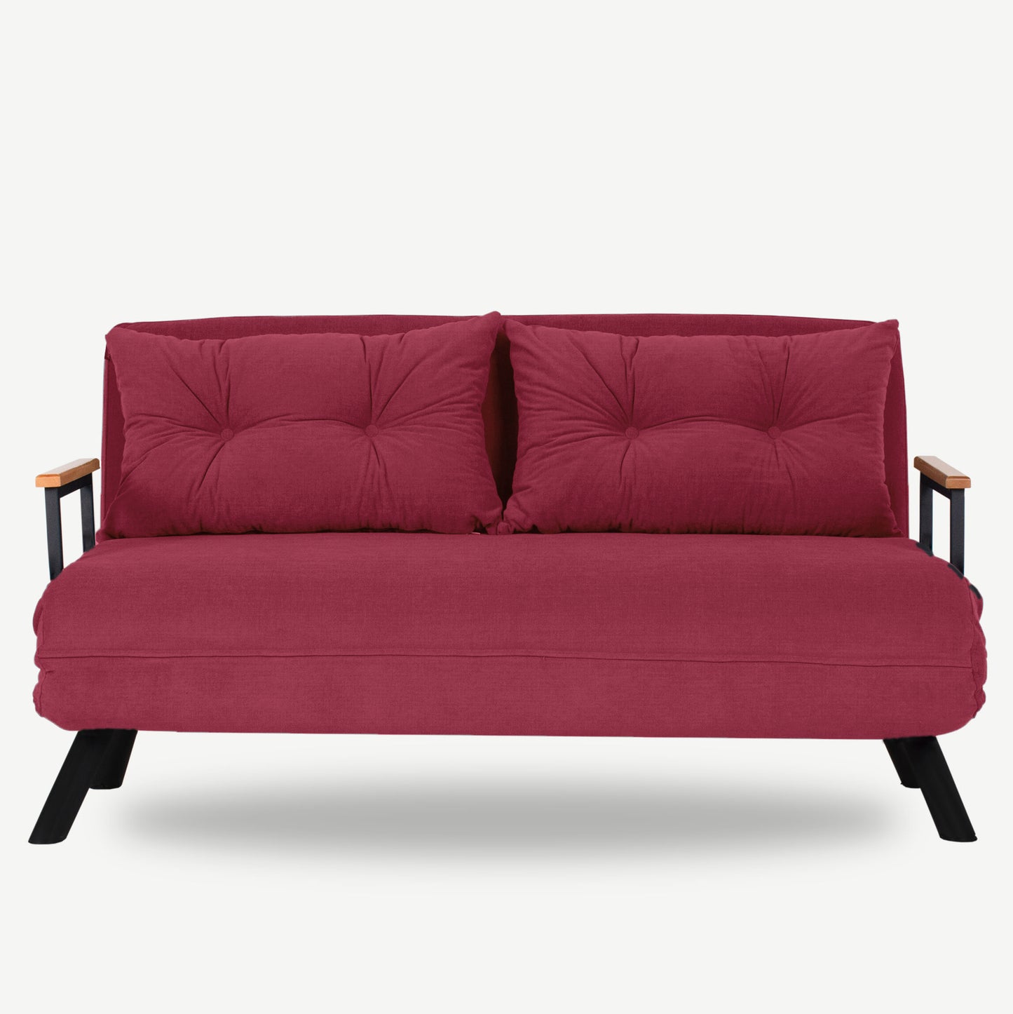 Sando 2-Seater Foldable Sofa Bed – Rebonded Foam, 14-Level Recline, Polyester Fabric