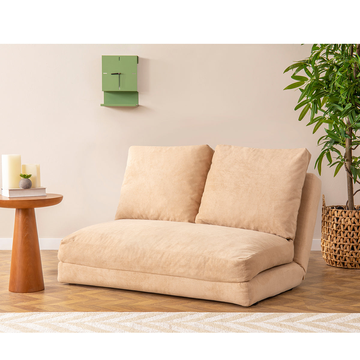 TAIDA | 2-Seater Sofa Bed, Metal Frame, High-Comfort Foam, 5-Level Adjustable Backrest
