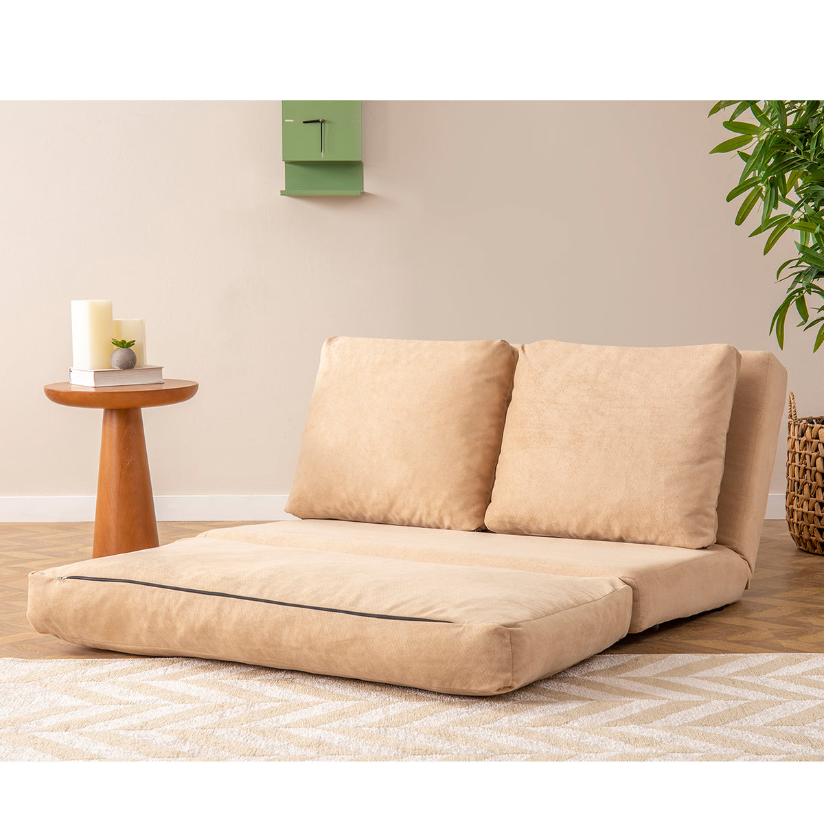 TAIDA | 2-Seater Sofa Bed, Metal Frame, High-Comfort Foam, 5-Level Adjustable Backrest