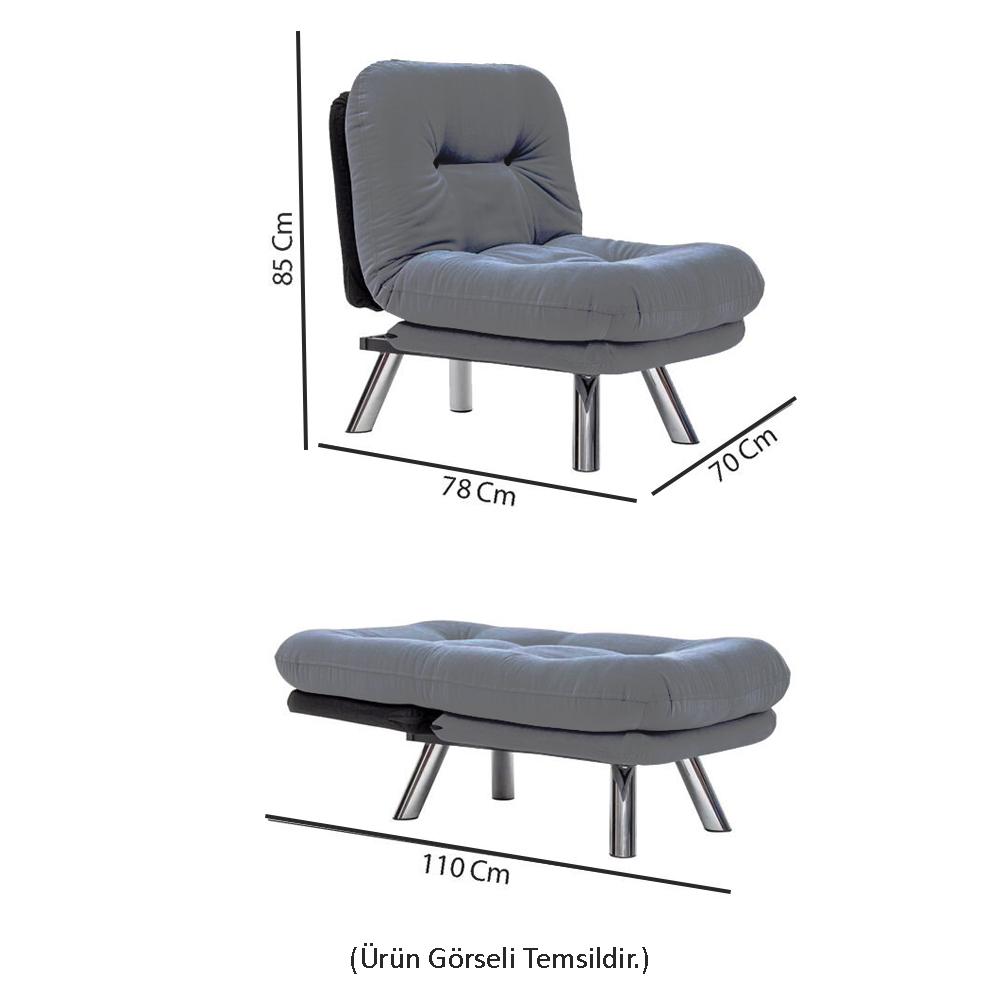 MISA | Linen Sofa Bed with Metal Frame & Adjustable Backrest – 110x70 cm Bed Size