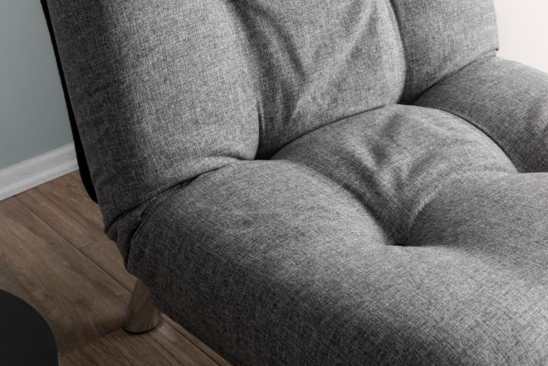 MISA |  Linen Sofa Bed with Metal Frame & Adjustable Backrest – 110x70 cm Bed Size