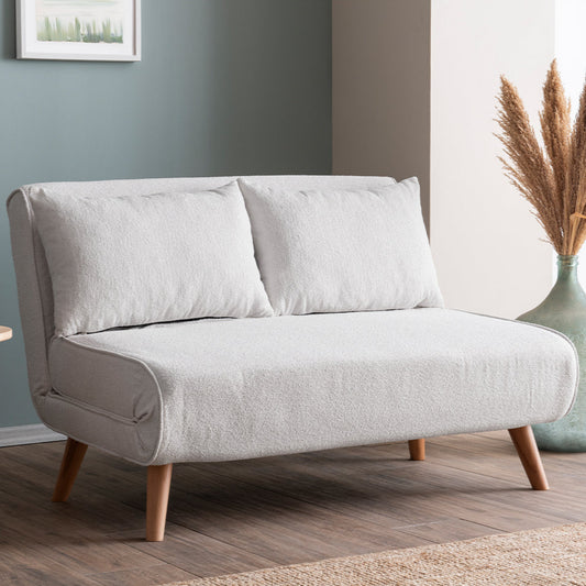 Modern Folding 2-Seat Sofa Bed – Adjustable Backrest, Durable Metal Frame
