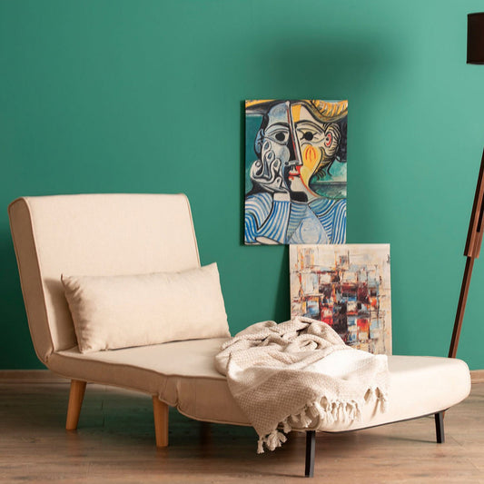 Space-Saving 1-Seater Sofa Bed – Durable Metal Frame, Adjustable Recliner, Soft Back Cushions