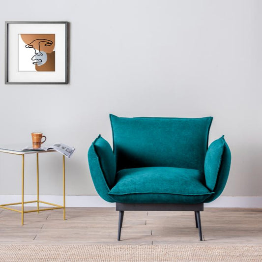 Square Upholstered Tuffet with Metal Frame – Polyester Fabric, 75cm Wide Seat