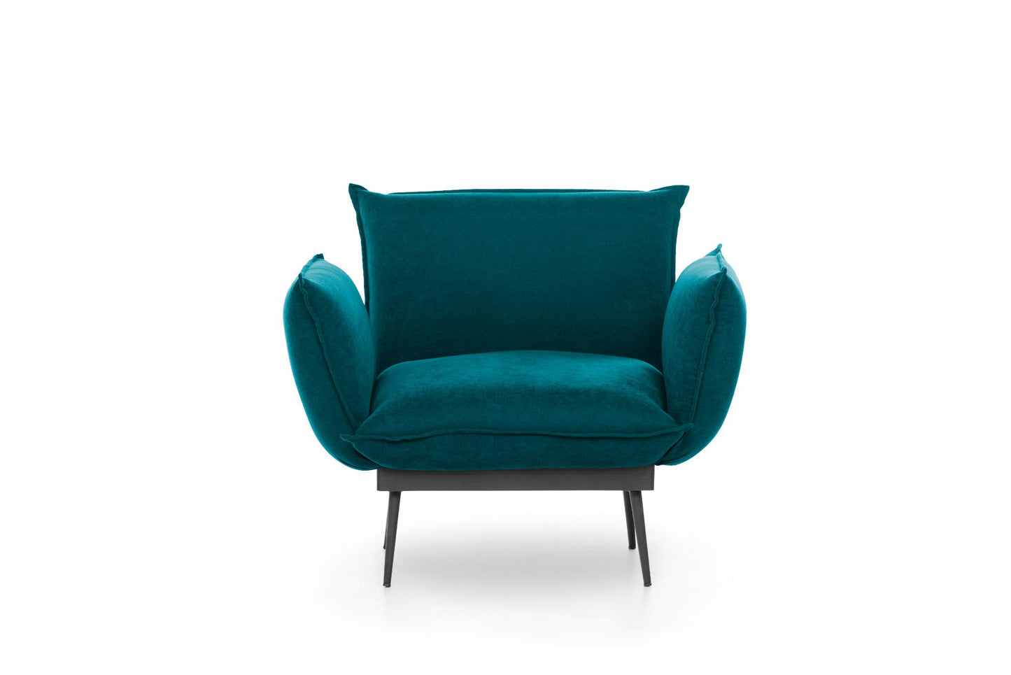 Square Upholstered Tuffet with Metal Frame – Polyester Fabric, 75cm Wide Seat