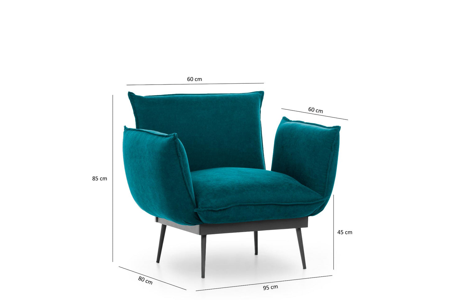 Square Upholstered Tuffet with Metal Frame – Polyester Fabric, 75cm Wide Seat