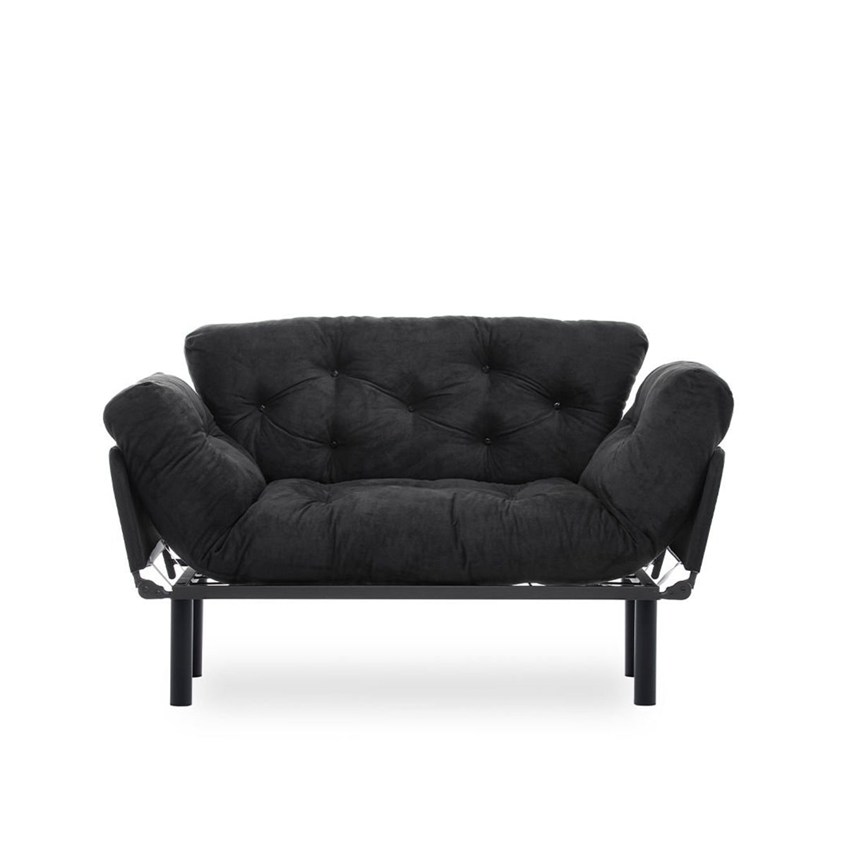 NITTA | 2-Seat Sofa-Bed with Metal Frame & Microfiber Fabric - Easy Clean, High DNS Foam, 200kg Capacity