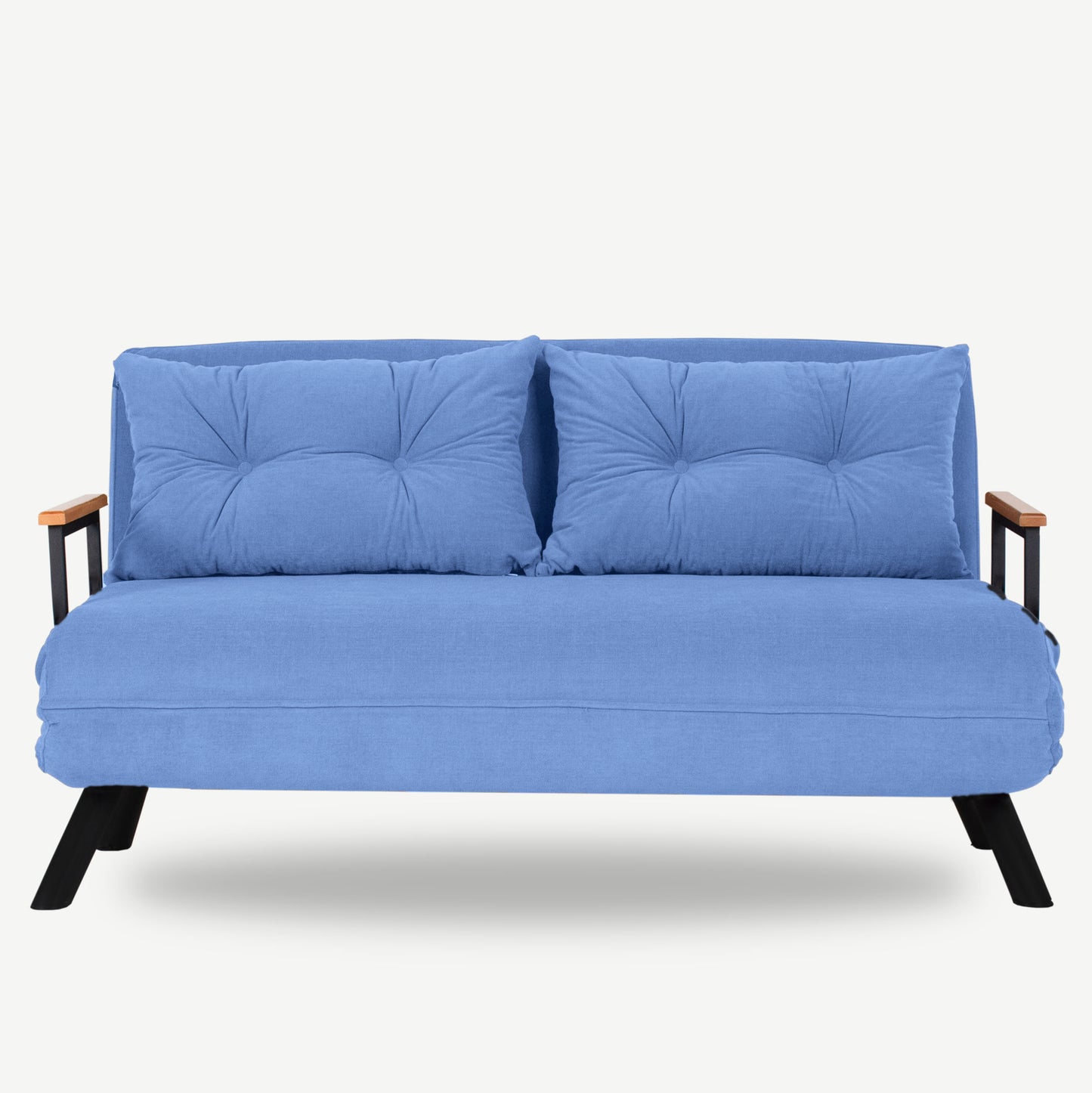 Sando 2-Seater Foldable Sofa Bed – Rebonded Foam, 14-Level Recline, Polyester Fabric