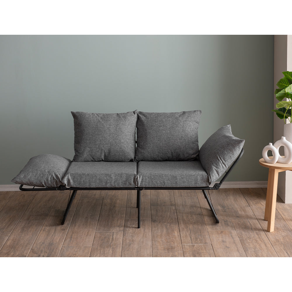 VIPER | Modern 2-Seat Metal Frame Sofa Bed with Adjustable Arms & High-Density Foam