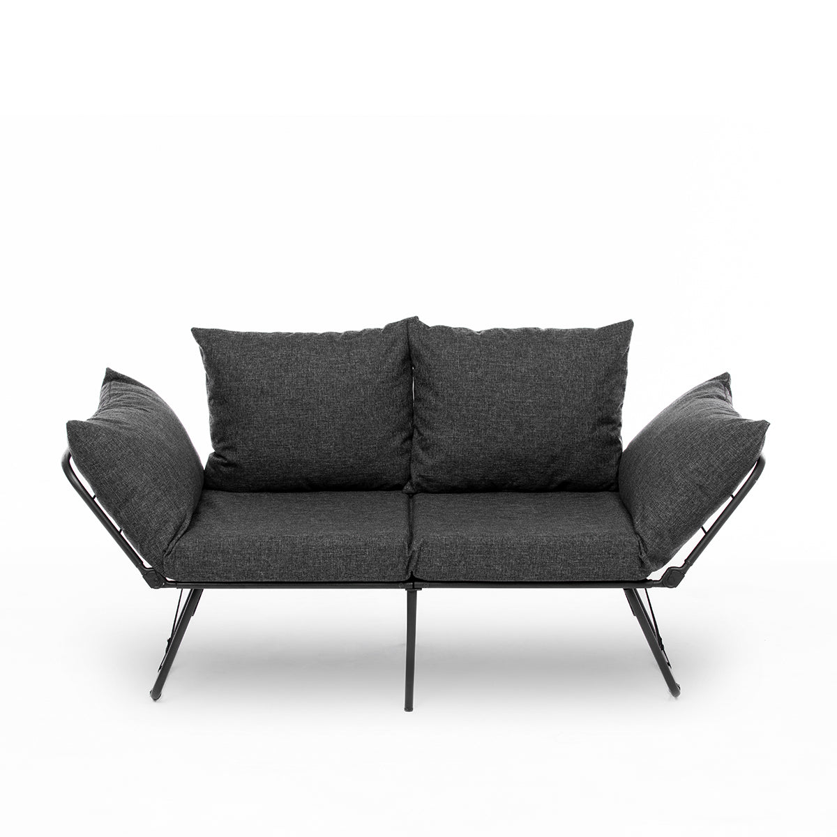 VIPER | Modern 2-Seat Metal Frame Sofa Bed with Adjustable Arms & High-Density Foam