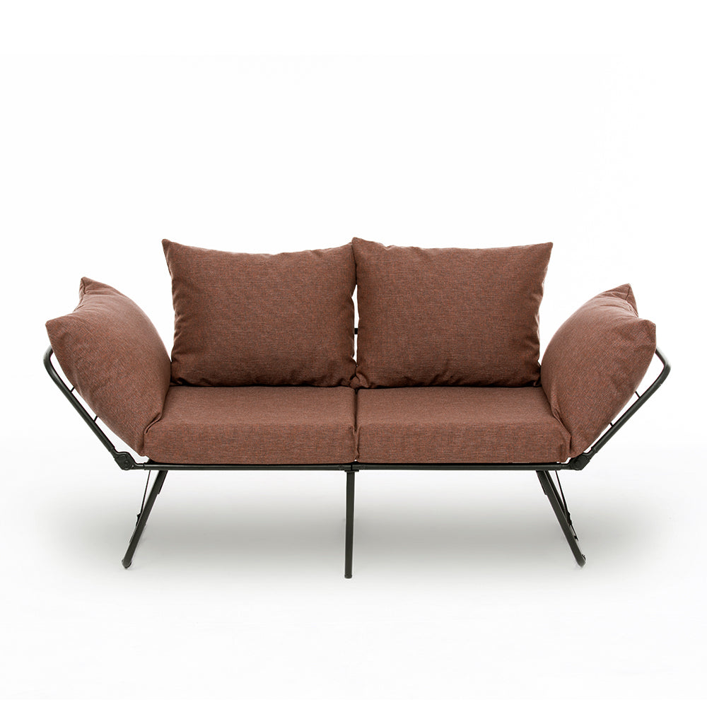 VIPER | Modern 2-Seat Metal Frame Sofa Bed with Adjustable Arms & High-Density Foam