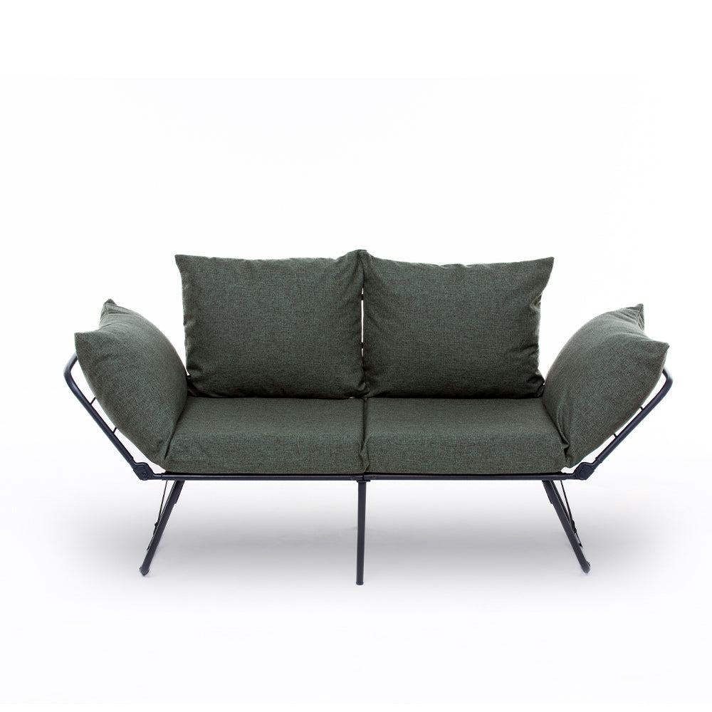 VIPER | Modern 2-Seat Metal Frame Sofa Bed with Adjustable Arms & High-Density Foam