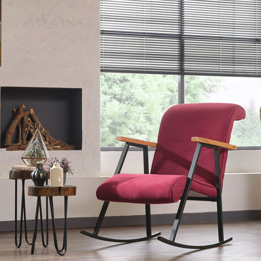 YOKA | Comfortable Rocking Chair – Metal Frame, Easy Clean Replaceable Fabric | 100 cm Height